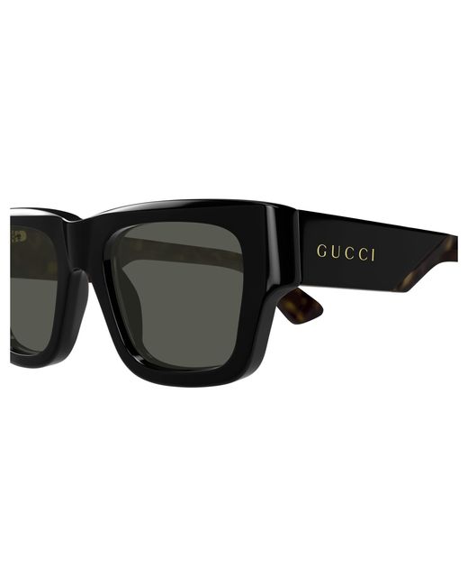 Gucci Black Gg1668S 001 Sunglasses Acetate Squared for men
