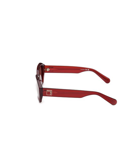 MAX&Co. Red Mo0126 66E Sunglasses Acetate Geometric Normal