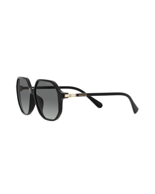 Swarovski Black Sk6003 100111 Sunglasses Acetate Geometric Normal Shaded