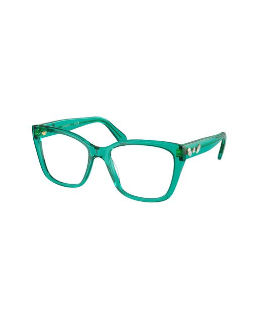 Swarovski Green Sk2008 1029 Optical Frames Acetate Geometric Normal