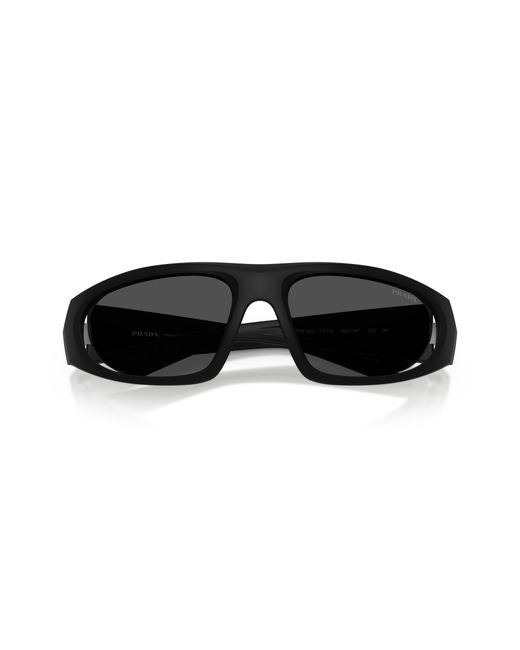 Prada Linea Rossa Black Ps B03S 1Bo06F Sunglasses Injected Geometric Normal for men
