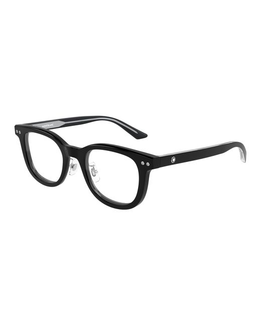 Montblanc Black Mb0450Oj 003 Optical Frames Acetate Transparent Round for men