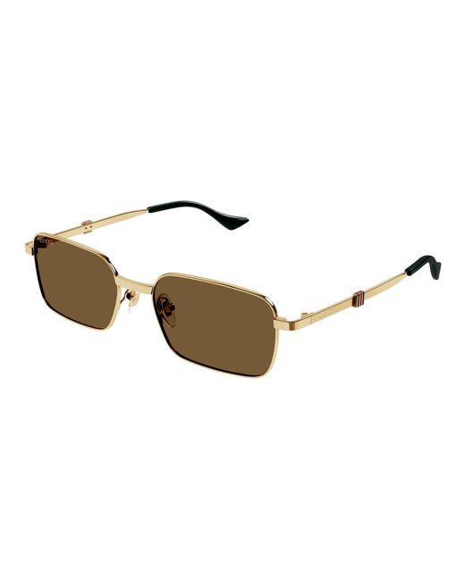 Gucci Black Gg1495S 002 Sunglasses Metal Squared for men