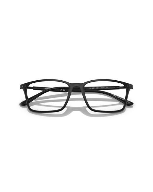 Emporio Armani Black Ea3237 5001 Optical Frames Injected Squared Normal for men