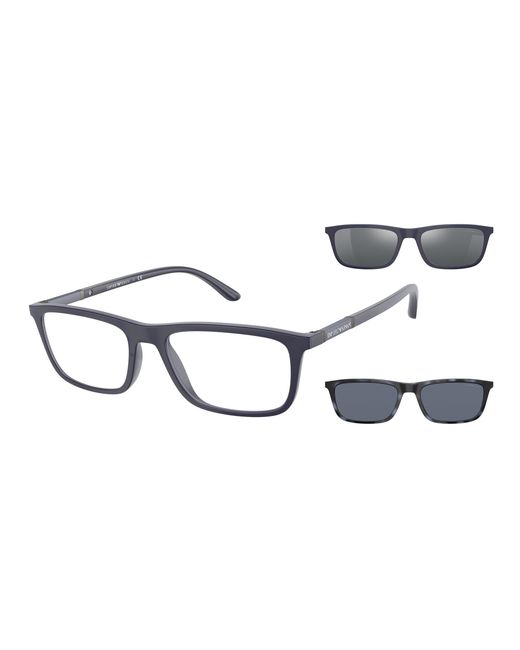 Emporio Armani Black Ea4160 50881W Sunglasses Injected Transparent Squared Normal Clip-On for men