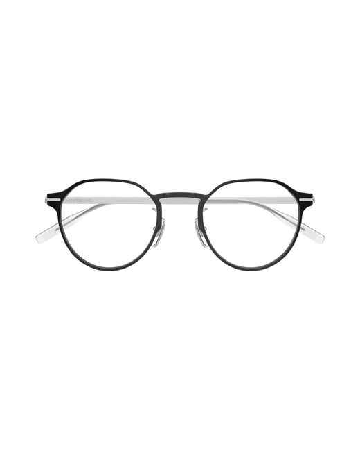 Montblanc Black Mb0469Ol 001 Optical Frames Transparent Round for men