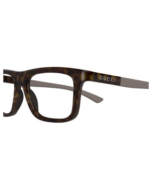 Gucci Black Gg1737O 004 Optical Frames Injected Transparent Squared for men