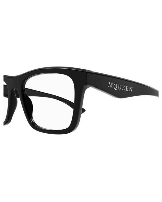 McQueen Black Am0475O 006 Optical Frames Acetate Transparent Squared