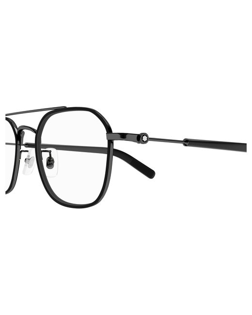 Montblanc Black Mb0391Oa 002 Optical Frames Metal Transparent Geometric for men