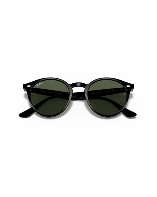 Ray-Ban Rb4380n Blaze Round Sunglasses, Matte Black/green, 37 Mm