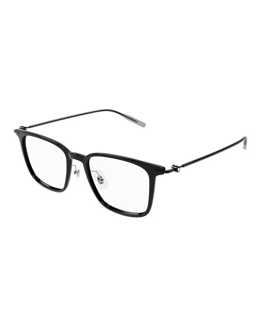 Montblanc Black Mb0354O 001 Optical Frames Injected Transparent Squared for men