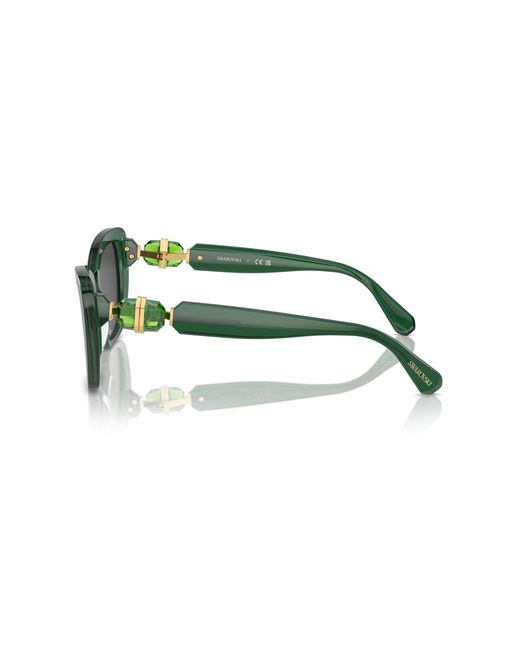 Swarovski Black Sk6018 104587 Sunglasses Acetate Cat Eye Normal