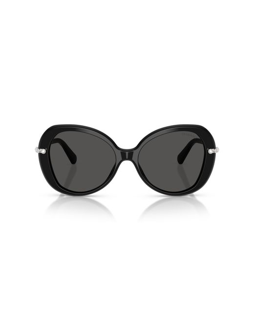 Swarovski Black Sk6059 103887 Sunglasses Acetate Butterfly Normal