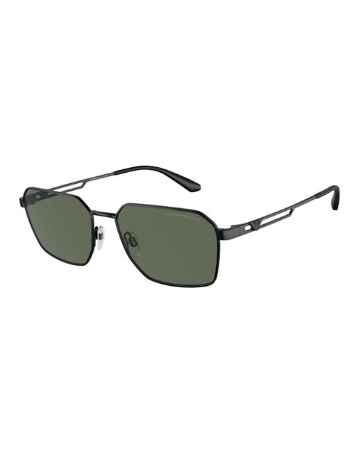 Emporio Armani Black Ea2140 300171 Sunglasses Metal Squared Normal for men