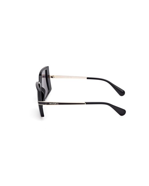 MAX&Co. Black Mo0120 01A Sunglasses Injected Smoke Squared Normal