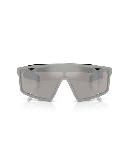 Prada Linea Rossa Black Ps A03S 13Z05A Sunglasses Injected Squared Mirrored for men