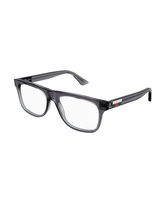 Gucci Black Gg1117O 003 Optical Frames Injected Transparent Squared for men
