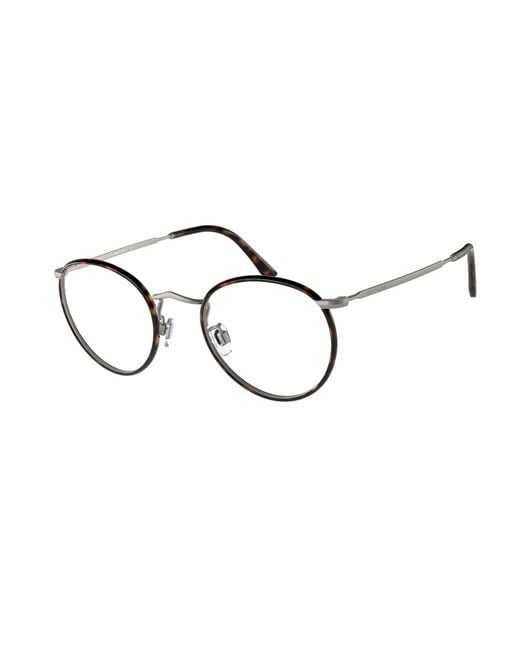 Giorgio Armani Black Ar 112Mj 3003 Optical Frames Metal Transparent Round Normal for men