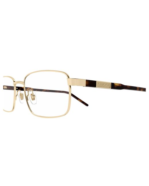 Gucci Black Gg1801O 003 Optical Frames Metal Transparent Squared for men