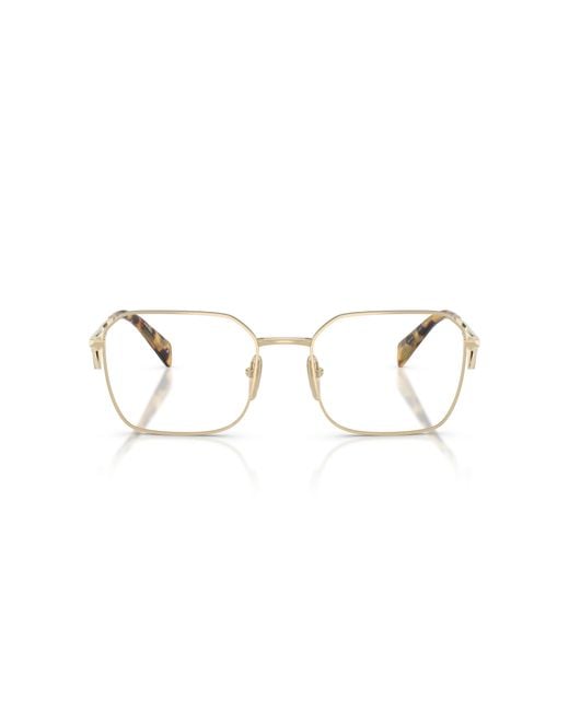 Prada Black Pr A51V 14N1O1 Optical Frames Steel Transparent Geometric Normal