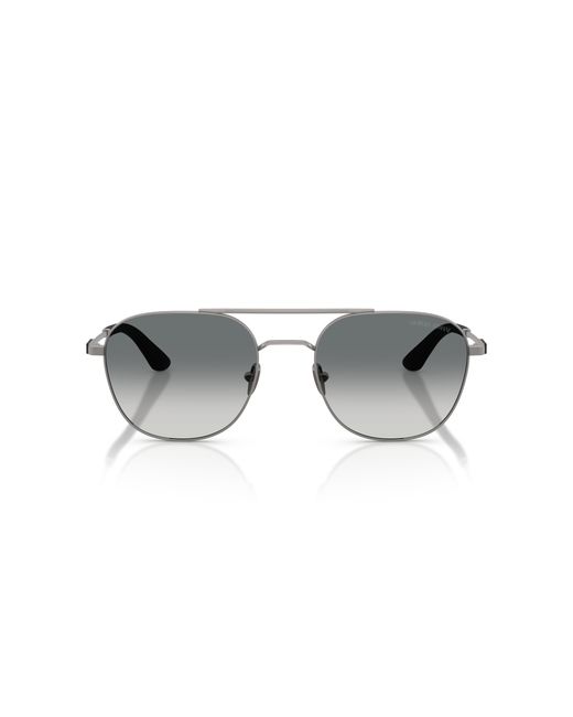 Giorgio Armani Black Ar6178 300371 Sunglasses Metal Squared Normal Shaded for men