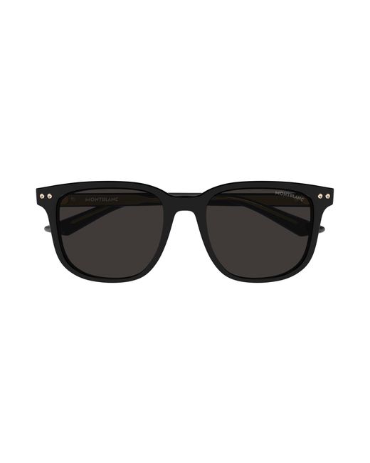 Montblanc Black Mb0258Sa 001 Sunglasses Acetate Squared for men
