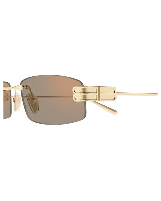 Balenciaga Black Bb0488S 007 Sunglasses Metal Squared for men