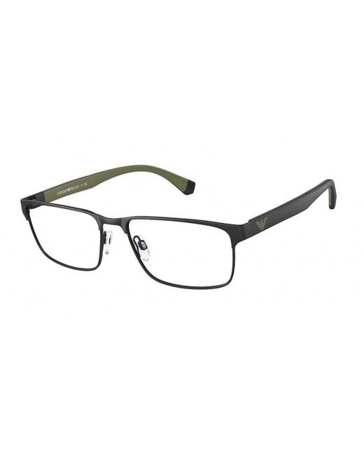Emporio Armani Black Ea1105 3001 Optical Frames Metal Squared for men