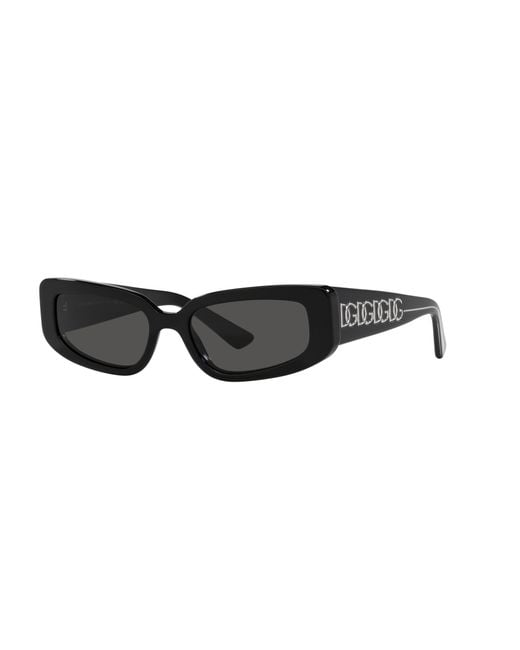 Dolce & Gabbana Black Dg4445 501/87 Sunglasses Acetate Cat Eye Normal