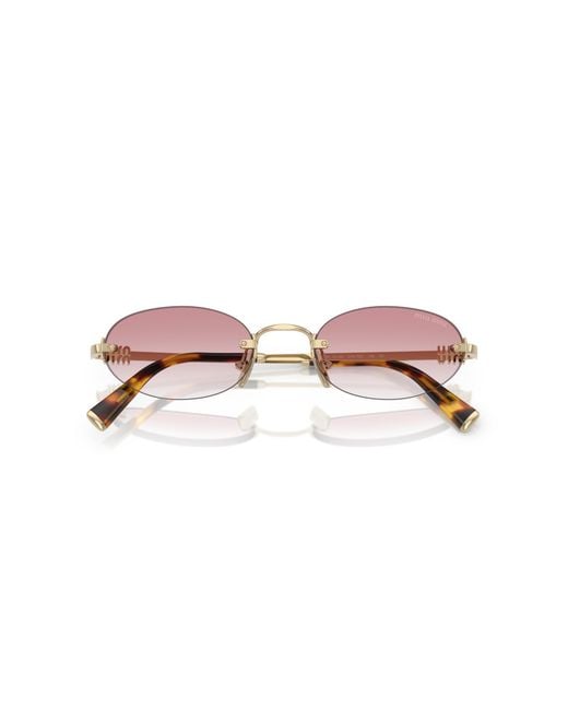 Miu Miu Black Mu A54S Zvn70O Sunglasses Metal Round Normal Shaded