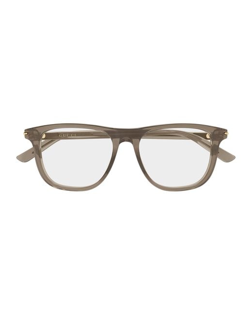 Gucci Black Gg2130O 007 Optical Frames Acetate Transparent Squared for men