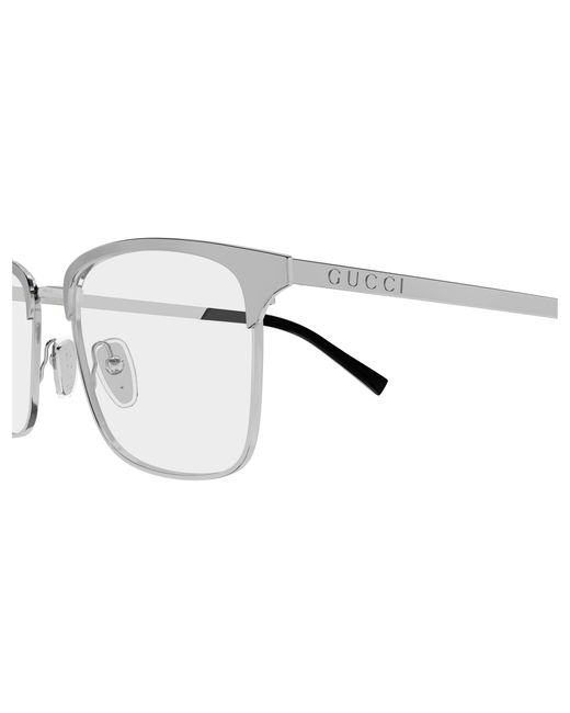 Gucci Black Gg2135O 002 Optical Frames Metal Transparent Squared for men