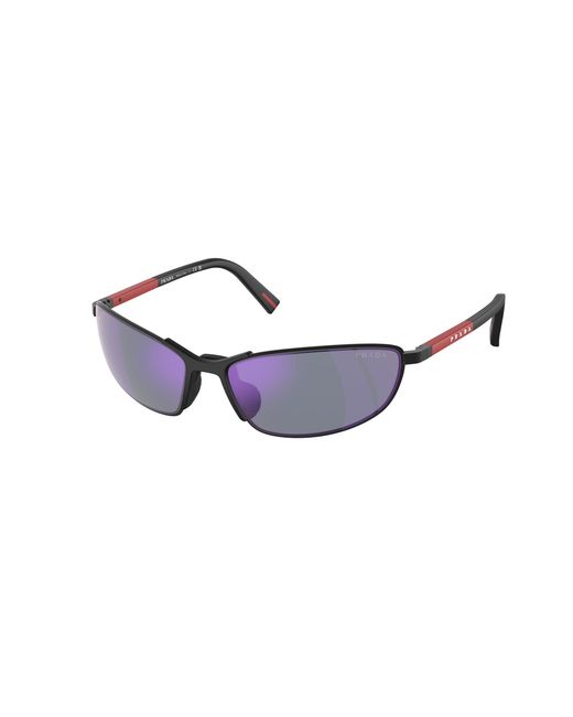 Prada Linea Rossa Black Ps 55Zs Dg010J Sunglasses Metal Geometric Normal for men