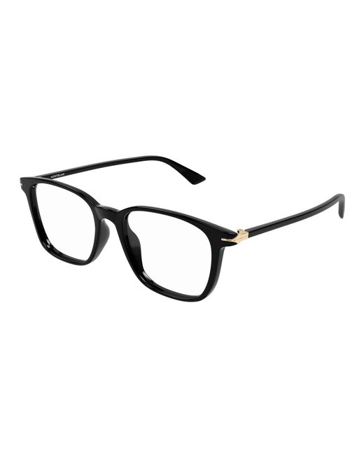 Montblanc Black Mb0338O 006 Optical Frames Acetate Transparent Squared for men