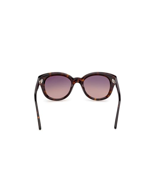 Tom Ford Black Ft1344 Nika-02 52T Sunglasses Acetate Bordeaux Round Normal