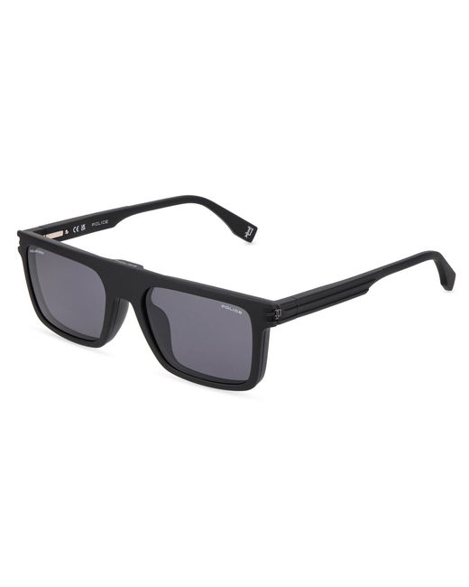 Police Black Uplu53 Etchline 1 U28P Optical Frames Injected Smoke Squared for men