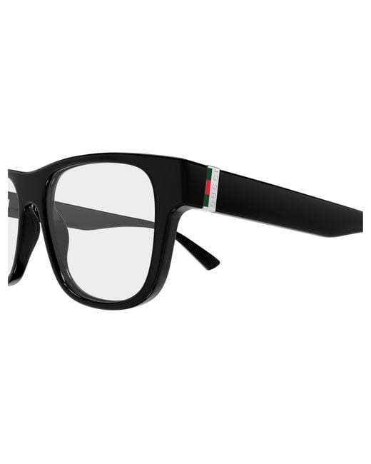 Gucci Black Gg2086O 005 Optical Frames Injected Transparent Squared for men