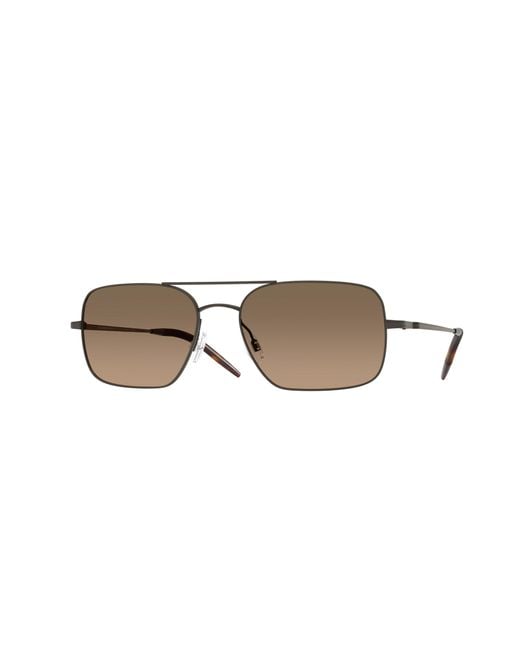 Oliver Peoples Black Ov1373S Victory Ii 5289Gn Sunglasses Metal Squared Polarized