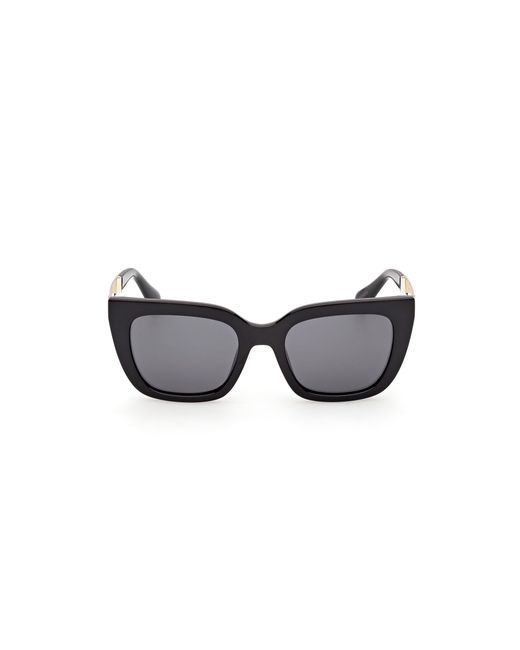 MAX&Co. Black Mo0157 01A Sunglasses Injected Smoke Cat Eye Normal