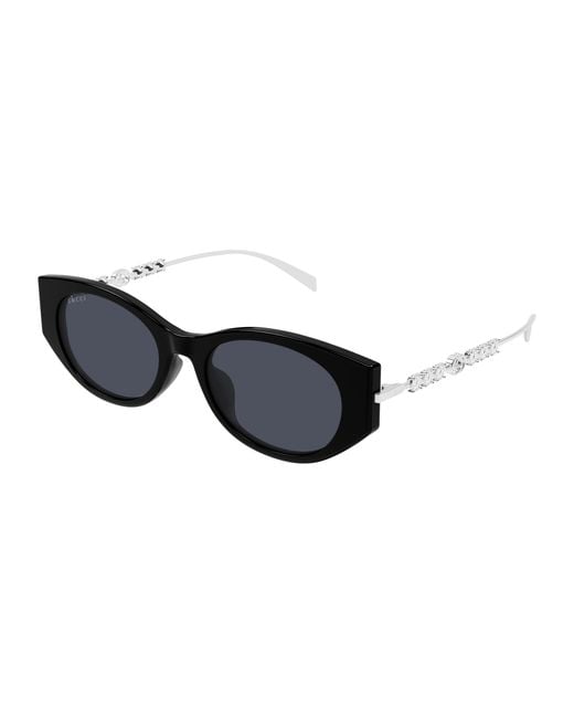 Gucci Black Gg1970Sa 002 Sunglasses Acetate Cat Eye