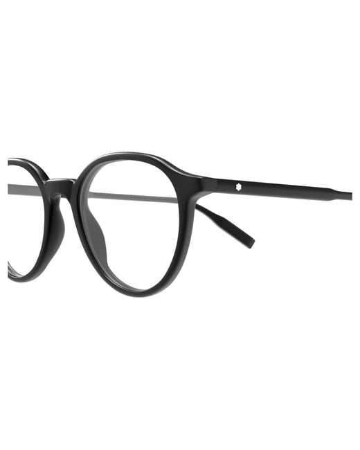 Montblanc Black Mb0291O 009 Optical Frames Acetate Transparent Round for men