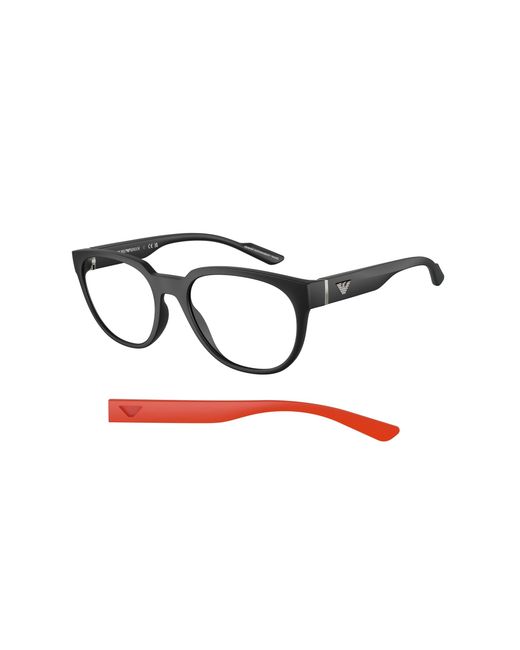 Emporio Armani Black Ea3224 5001 Optical Frames Injected Transparent Pantos Normal for men