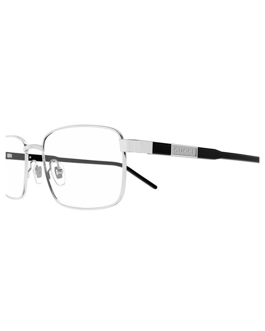 Gucci Black Gg1801O 001 Optical Frames Metal Transparent Squared for men