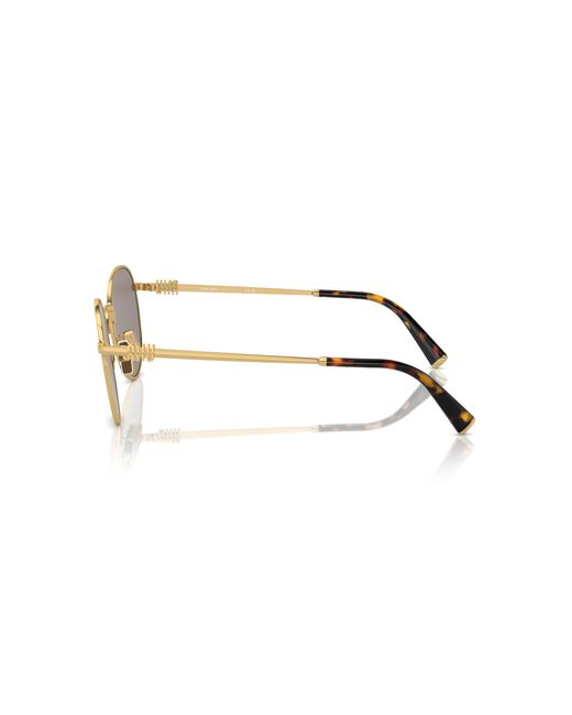 Miu Miu Black Mu 55Zs 5Ak07F Sunglasses Metal Round Mirrored Mirror