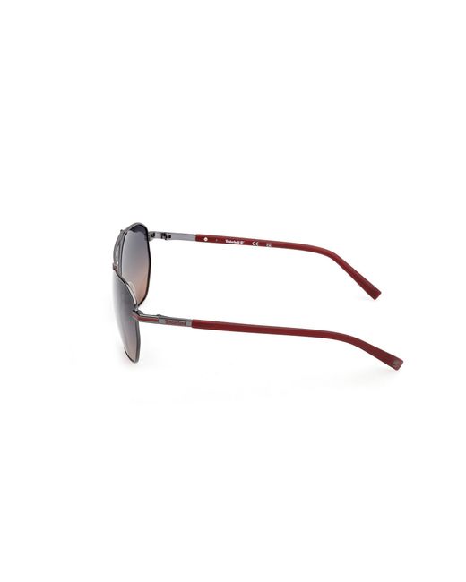 Timberland Black Tb00038 06D Sunglasses Metal Smoke Squared Polarized for men