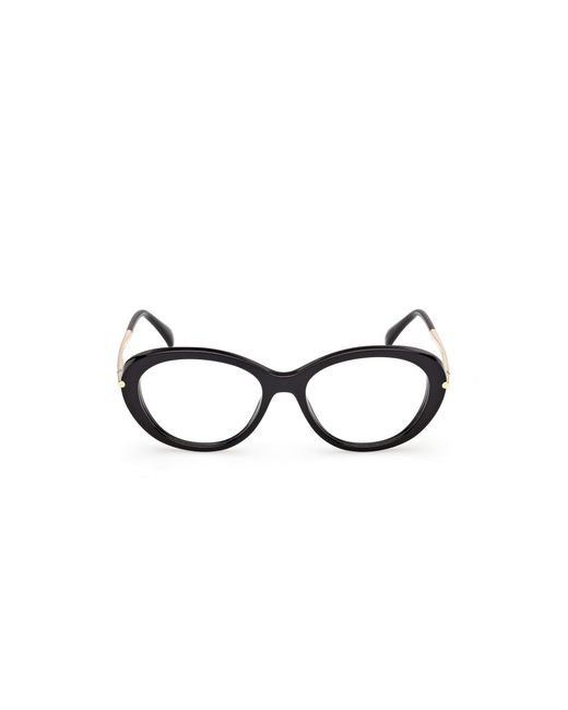Max Mara Black Mm5227 001 Optical Frames Acetate Geometric Normal