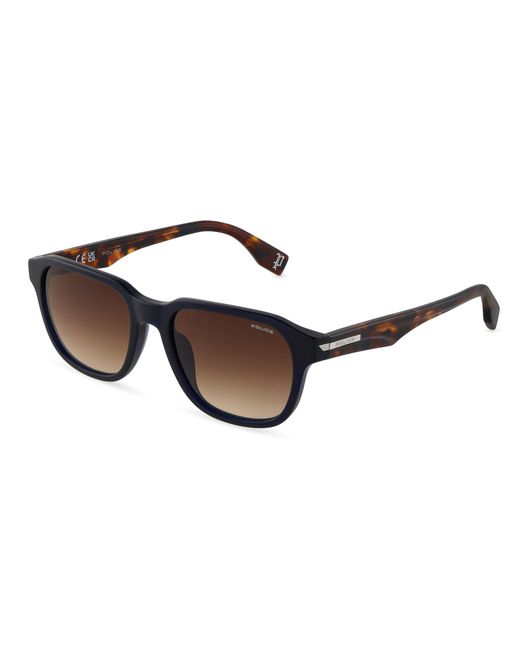 Police Black Splu67 Nerve 1 0V14 Sunglasses Acetate Squared Normal Nuanced for men
