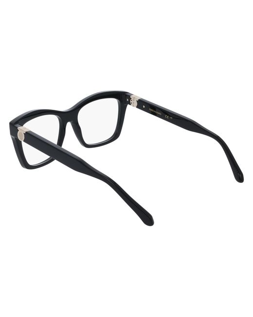 Ferragamo Black Sf3022 001 Optical Frames Acetate Squared Normal