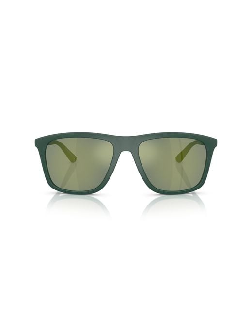 Emporio Armani Green Ea4237 61906R Sunglasses Injected Squared Mirrored for men