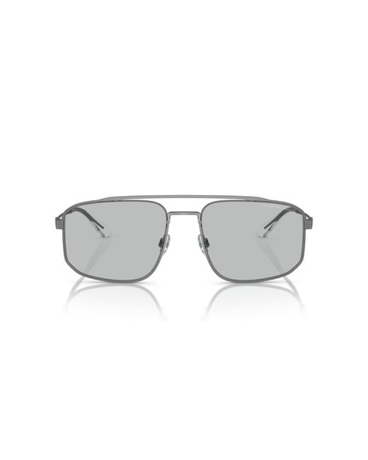 Emporio Armani Black Ea2139 300387 Sunglasses Metal Squared Normal for men
